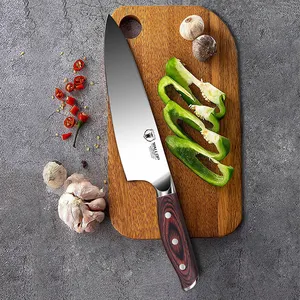 Профессиональный Высокоуглеродистый кухонный нож из нержавеющей стали 8 дюймов с деревянной ручкой Pakka