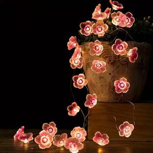 Lampe décorative d'intérieur et d'extérieur RCJ en forme de fleur de <span class=keywords><strong>cerisier</strong></span>, fil de cuivre, <span class=keywords><strong>LED</strong></span>, boîte à piles, indice de protection IP55, DC6V, blanc chaud, pour la Saint-Valentin - Product Image 6