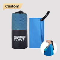 Serviette de sport extra large en microfibre écologique, couleur unie, pour voyage, gym, extérieur, séchage rapide, utilisation plage, technique de tissage logo personnalisé