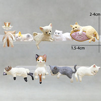 Figura decorativa de resina de gato en miniatura para bordes de tazas, escritorios de computadora y salpicaderos de coche, al por mayor