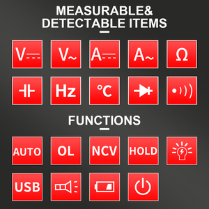 Voller bunter LCD-Bildschirm mit Zählungen Automatisch reichendes digitales Multimeter-Multi-<span class=keywords><strong>Tester</strong></span>-Messgerät zum Messen - Product Image 3