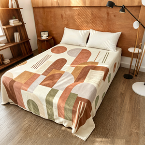Ensemble de draps, couvertures et taies d'oreiller décoratives en flanelle polaire ultra-douce en polyester personnalisé, literie moelleuse et confortable pour lit - Product Image 5