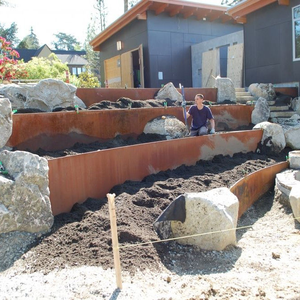 Bordure de jardin en acier Corten, bordures paysagères en métal, clôture de jardin en métal, bordure de pelouse en acier Corten - Product Image 5