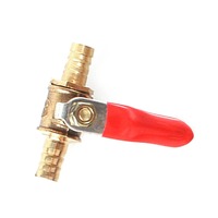 Robinet à boisseau sphérique en laiton 1/4, raccord cannelé pour tuyau 6mm 8mm 10mm 12mm, pour eau, huile, air, gaz, ligne de carburant, raccord de coupure, raccords de tuyauterie