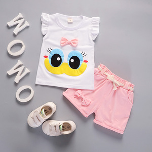 Nouvel <span class=keywords><strong>ensemble</strong></span> de vêtements pour filles, tenue d'été pour bébé, t-shirt à manches volantées + short, 1 2 <span class=keywords><strong>3</strong></span> 4 <span class=keywords><strong>ans</strong></span>, vêtements pour filles - Product Image 3