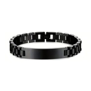 <span class=keywords><strong>Bracciale</strong></span> da Uomo Curvo in Acciaio Inossidabile di Lusso 2025, Best Seller, <span class=keywords><strong>con</strong></span> Barra Incisa per Scritte Personalizzate - Product Image 3