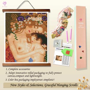 Kit de peinture diamant DIY pour enfants, vente en gros, 5D, entièrement brodé, Château de rêve de princesse avec mère et enfant, Décoration artistique pour la maison - Product Image 4