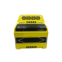 Accordéon diatonique OEM 34 boutons 12 basses 5 registres Yewllo Accordion Boutons noirs dorés Grille noire JB3412D