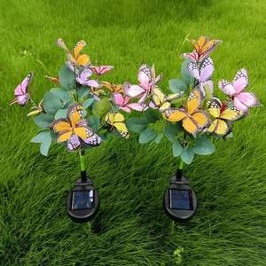 LED Solar-Powered Outdoor Decorative <b>Light</b> Waterproof Floor Insert 7-Head Butterfly <b>Tree</b> Lamp Manual Switch Garden Lighting - Product Image 5