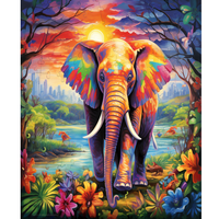 Éléphant diamant peinture pleine ronde 5d bricolage brodé Animal point de croix strass Art Home Decor 30x40cm/12x16inch