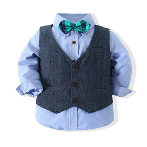 Conjuntos de 3 Piezas de Camisa, Chaleco y Pantalones para Bebés y Niños Pequeños, Ropa Formal para Niños, Trajes para Bodas y Fiestas, Conjunto de Ropa de Boutique para Niños - Product Image 5