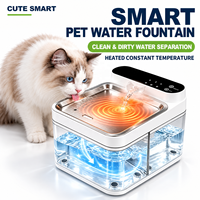 Fontaine à eau sans fil pour chat, batterie 4000 mAh, conception sans filtre, réservoir MABS détachable, 1,5 W