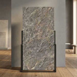 Perlato Nero Luxury Full Body Glossy Polished Porcelain Tiles 600x1200mm Marble Look Floor Wall - Product Image 3