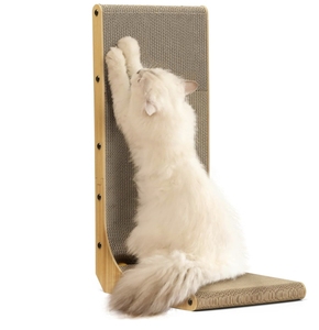 Sıcak satış Modern klasik duvara monte kedi tırmalama tahtası ahşap oluklu çan topu kedi tırmalama cihazı - Product Image 1