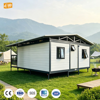 Villa conteneur pliable en structure acier, maisonnette préfabriquée de luxe pour jardin, complexe hôtelier, location de vacances, logement résidentiel