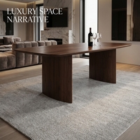 Ensemble de table et chaises de salle à manger rectangulaire moderne en bois massif réglable avec plateau en marbre et pieds en métal, 6 places pour appartement