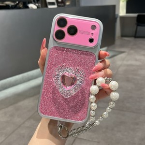 เคสโทรศัพท์หรูหรา ประดับเพชรระยิบระยับ พร้อมสายคล้องมุก สำหรับสาวๆ รุ่น iPhone 13 14 15 16 17 - Product Image 1