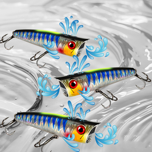 Appâts de pêche durs de haute qualité 80/90/100mm ABS matériel appât Top eau Popper <span class=keywords><strong>leurres</strong></span> de pêche Poppers leurre <span class=keywords><strong>pour</strong></span> rivières lacs - Product Image 3