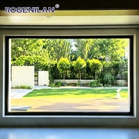 Fenêtre panoramique fixe en aluminium minimaliste Rogenilan, étanche, avec double vitrage trempé extérieur