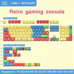 Teclas PBT para Consola de Juegos Retro, 135 Teclas, Perfil Cherry, Juego de Teclas Personalizadas con Sublimación de Tinta, Teclas Vintage para Juegos - Product Image 6