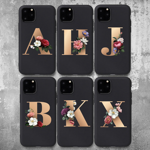 เคสซิลิโคน TPU พิมพ์ลายดอกไม้ตัวอักษรกำหนดได้เองสำหรับ <span class=keywords><strong>iPhone</strong></span> 11, 12, 13, 14, 15 Pro Max ดีไซน์1000 - Product Image 1