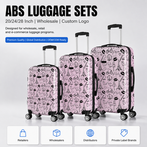 Maleta rígida de ABS con estampado Pink <span class=keywords><strong>Paris</strong></span>, ruedas giratorias, asa telescópica, colección de maletas de viaje personalizadas - Product Image 1