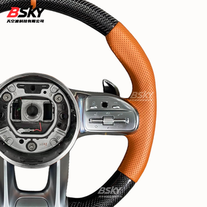 Volant en fibre de carbone personnalisé pour <span class=keywords><strong>Mercedes</strong></span> Benz W204 W205 W207 W211 W212 W213 W221 W222 GLS CLS C63 AMG GT - Product Image 5