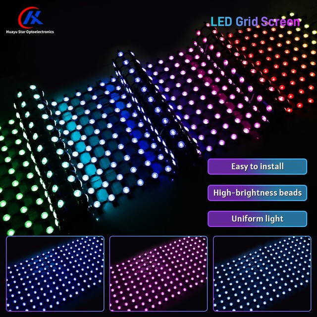 Waterproof LED Mesh Screen P50 Outdoor Flexible Irregular Mesh Screen for Building Exterior DC12V Full Color Pixel Mesh Screen
