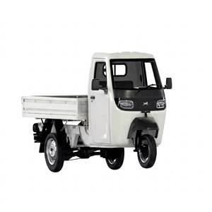 รถสามล้อไฟฟ้าบรรทุกสินค้าขนาดเล็ก สำหรับการขนส่งเชิงพาณิชย์ 60V สีขาว แบบมีหลังคาปิด - Product Image 1