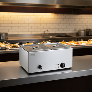 Vevor Bain-marie électrique commercial 18Qt à 2 bacs, chauffe-plats de comptoir, équipement de maintien au chaud - Product Image 2
