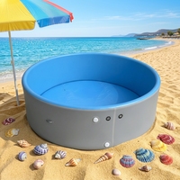 Piscine gonflable ronde hors sol InflaToGo de 15 cm d'épaisseur en PVC, certifiée CE pour une utilisation en extérieur