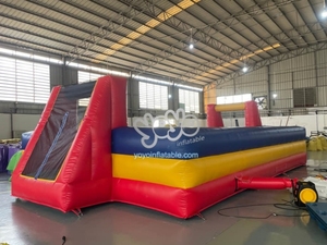 บ้านลมสีแดงน้ำเงินเหลือง ทำจาก PVC เกรดเชิงพาณิชย์ สำหรับเล่นในร่ม ติดตั้งง่าย - Product Image 1