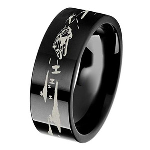 Bague de fiançailles homme cristal logo personnalisé Star Wars lettres <span class=keywords><strong>film</strong></span> titane acier espoir argent noir chrétien cadeau pour fêtes - Product Image 5