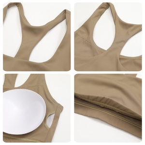 Régénération écologique Sous-vêtements de sport en forme de I Fitness Racer Nude Naked back Bra Women's Yoga Top - Product Image 6