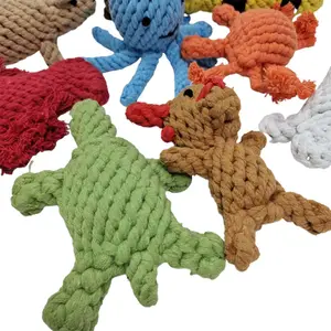 Haustier bedarf Großhandel Bulk Eco Friendly Interactive Custom Baumwoll seil Hund Haustier Kauen Spielzeug Hund Haustier Spielzeug