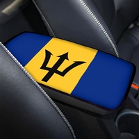 Coussin d'accoudoir de voiture au design fin, décoré de la drapeau de la Barbade, housse d'accoudoir souple et antidérapante pour la conduite quotidienne