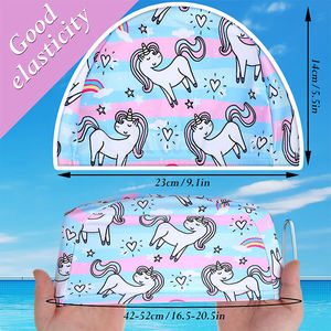 Venta al por mayor bebé niños gorro de baño de impresión patrones lindos verano niño nylon poliéster encantador gorros de natación de alta elasticidad para los niños - Product Image 2