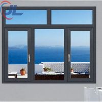 Ventanas de Diseño Moderno con Doble Acristalamiento, Ventana Corredera con Marco de Aluminio para Edificios