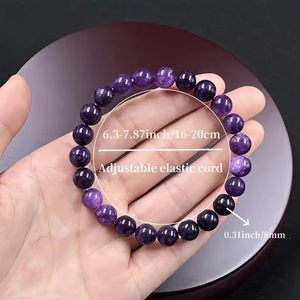 Bracelet en perles d'améthyste violette, bracelet en pierre de guérison Chakra Reiki, soulagement du stress, apaisement de l'humeur, bijoux en cristal spirituel, cadeau pour femme - Product Image 3