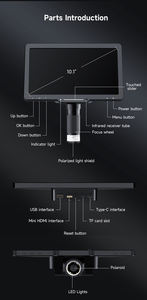 مجهر رقمي إلكتروني بشاشة 10.1 بوصة بدقة 4K وتكبير 2000 مرة مع اتصال لاسلكي واي فاي للأطفال والكبار والتعليم - Product Image 4