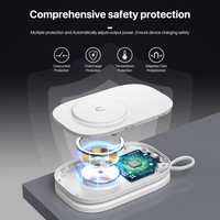 Support de charge magnétique pliable 3-en-1 pour montre iPhone pour Airpods 15W Port C 5W Puissance de sortie QC3.0 Fonction écouteur électrique