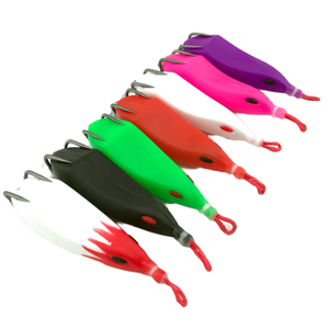 Haute qualité 75mm noir King Kong Double aigus appât <span class=keywords><strong>souple</strong></span> <span class=keywords><strong>leurre</strong></span> de pêche en plastique pour poisson-chat et brochet Topwater <span class=keywords><strong>leurre</strong></span> sur Marlin - Product Image 1