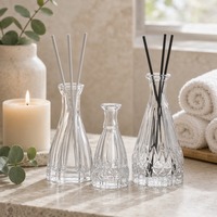 Diffuseur à roseaux vide de 140 ml, design unique, avec décoration dorée, pour la maison et le bureau
