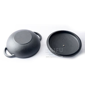 Mini <span class=keywords><strong>four</strong></span> hollandais peu profond <span class=keywords><strong>en</strong></span> <span class=keywords><strong>fonte</strong></span> pré-assaisonnée ustensiles de cuisine casserole <span class=keywords><strong>en</strong></span> <span class=keywords><strong>fonte</strong></span> avec couvercle - Product Image 6