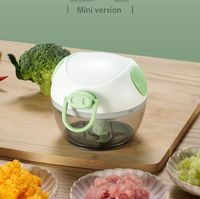 Hachoir à ail à ficelle à tirer à la main Coupe-oignons portable Coupe-légumes