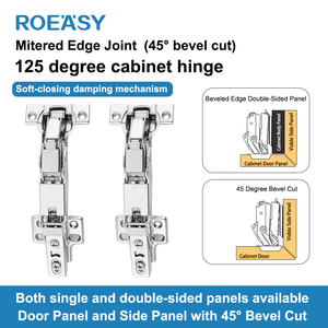 ROEASY 16-36MM Bisagra de puerta gruesa Cierre suave Oculto Hidráulico Plegable Clip-on Grado 125 Bisagra especial para gabinete de muebles - Product Image 5