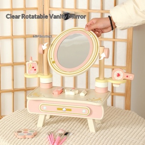 Tavolino da Trucco in Legno per Bambini Qiaike, Gioco di Ruolo, Toeletta per Bambini con Rotazione a 360° °   Specchio Girevole per Ragazze - Product Image 2