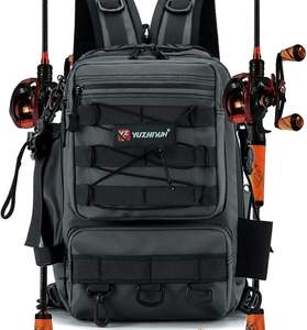 Free sample Fishing Tackle Backpack with Rod Holders, Bottle Holder, <b>Storage</b> Bag Store Fishing Gear - Product Image 1