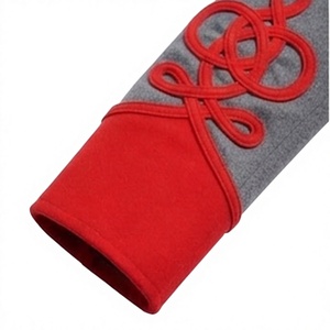 Men Civil Style Wool Jacket Historical Reproduction Uniform Gray <b>Red</b> Shoulder Buttons Winter - Product Image 5
