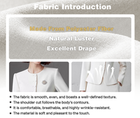 Ensemble de costume pour femme JERMAR blanc, col rond, blazer court, jupe trapèze, pour le travail formel, tenue de bureau, taille personnalisée disponible